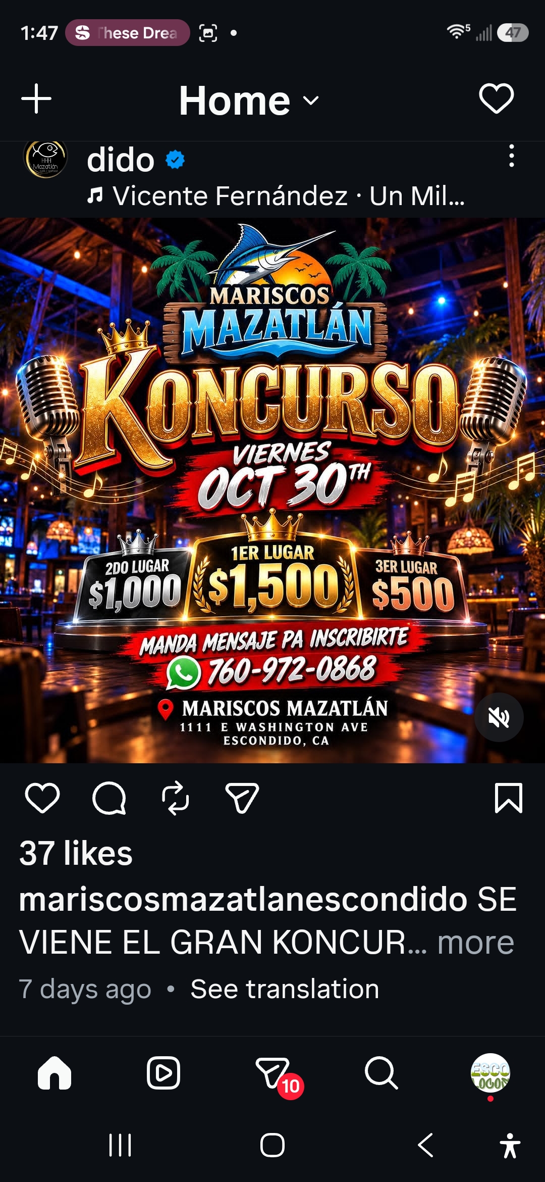 Volante de Koncurso Concurso de canto