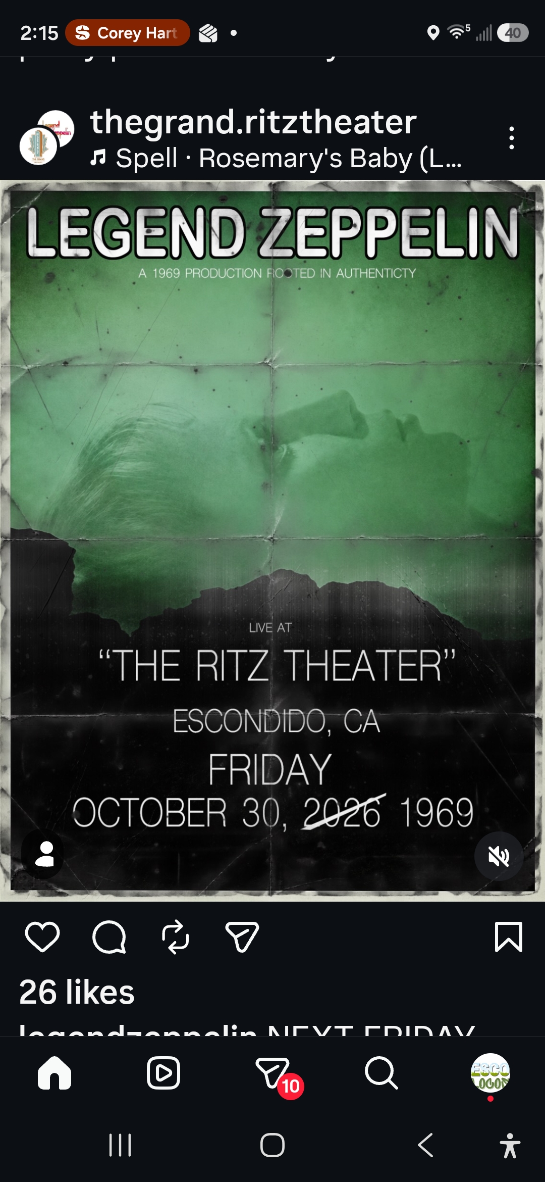 Flyer for Legend Zeppelin — Led Zeppelin Tribute