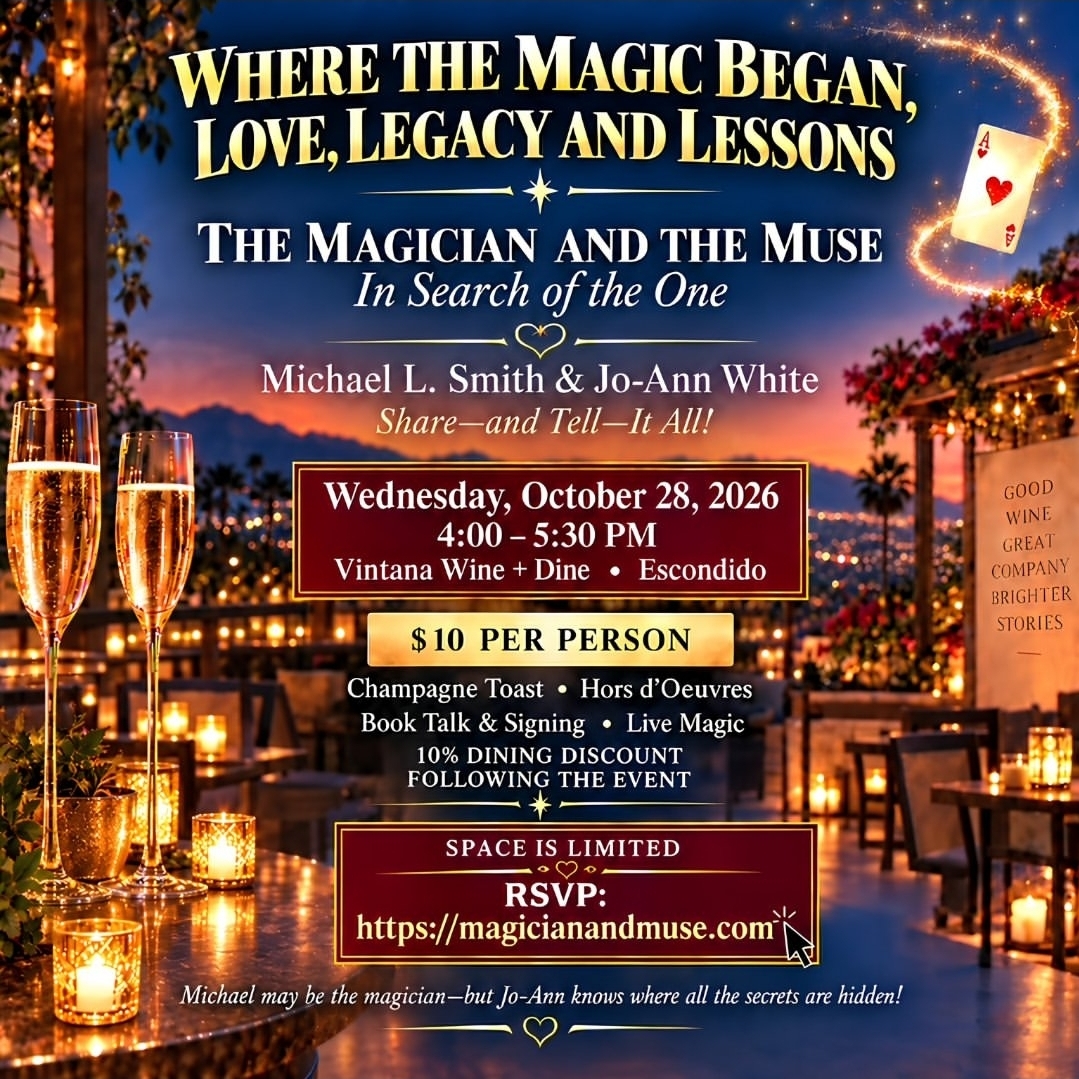 Flyer for The Magician and the Muse: Book Talk & Signing