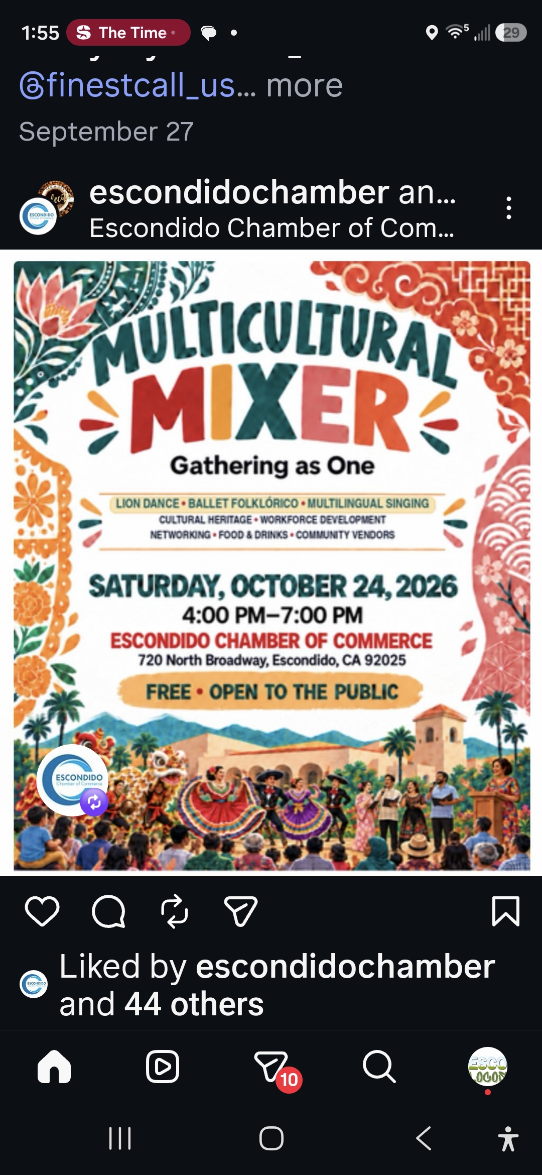 Volante de Encuentro multicultural: Reunidos como uno