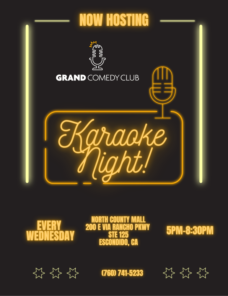 Flyer for Karaoke Night – Grand Comedy Club