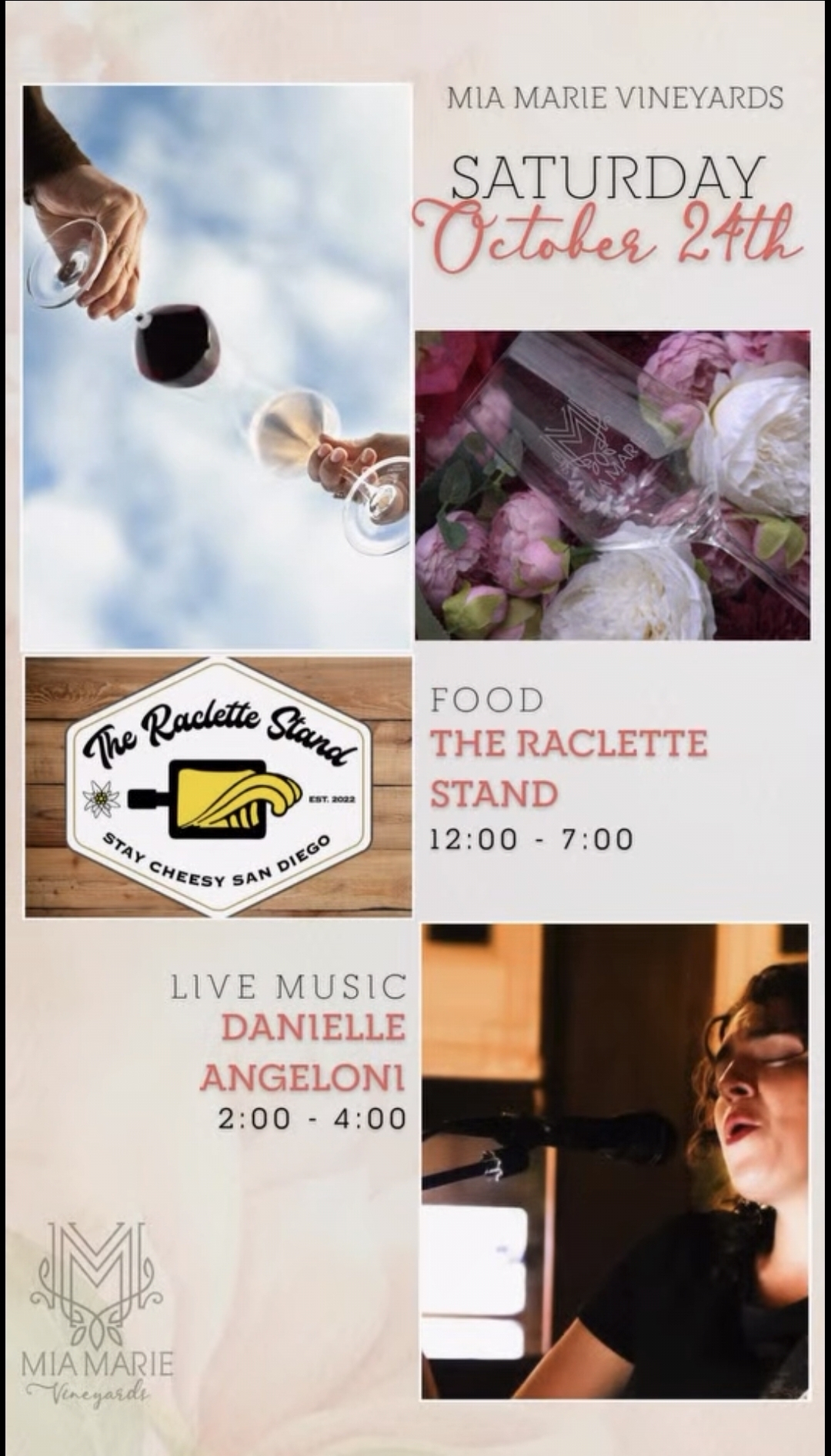 Flyer for Live Music with Danielle Angeloni
