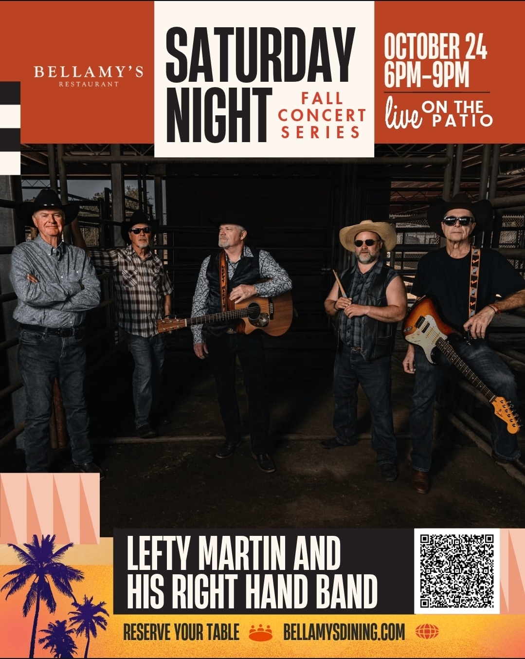Flyer for Lefty Martin and His Right Hand Band — Live on the Patio