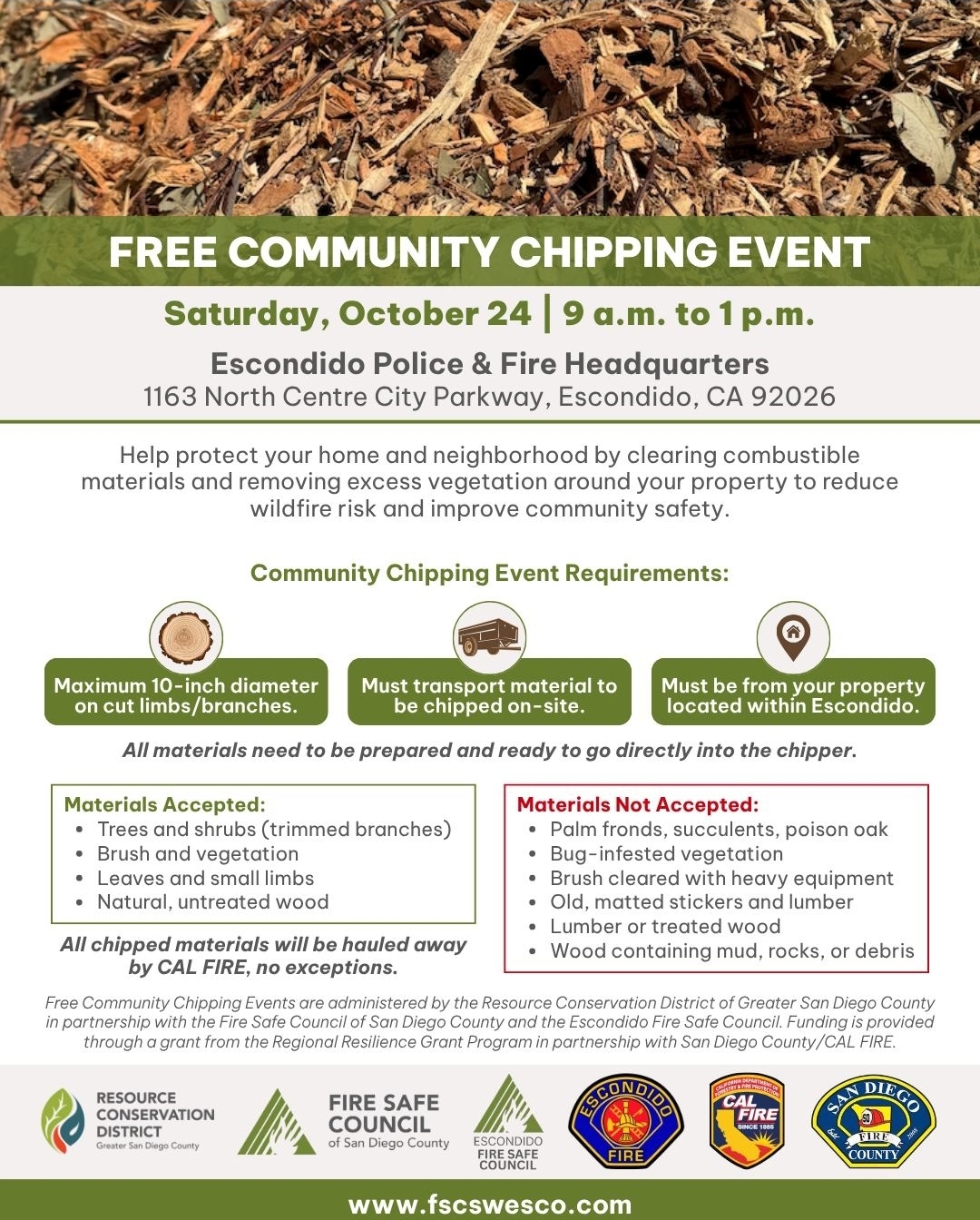 Flyer for Free Community Chipping Event