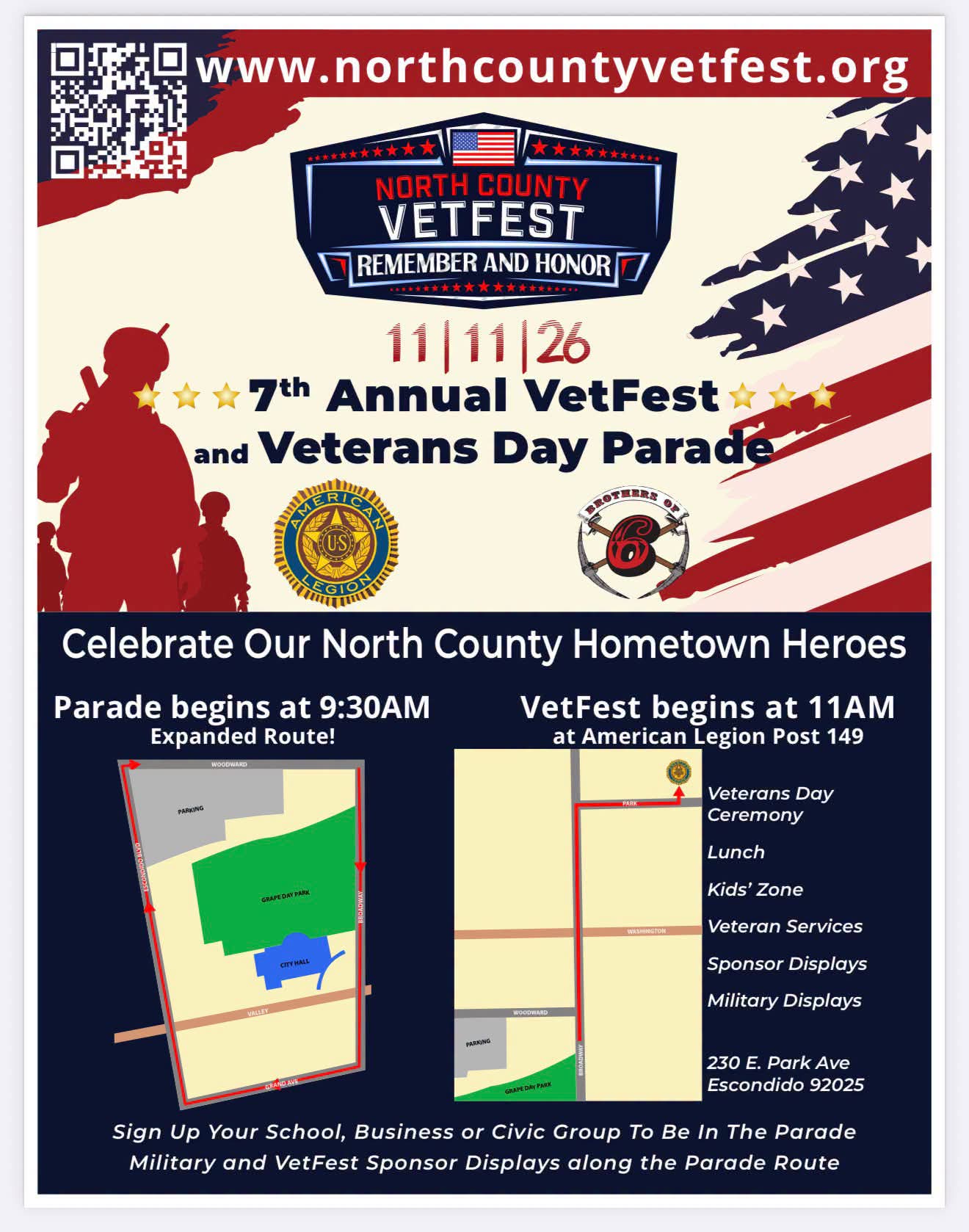Flyer for Veterans Day Parade