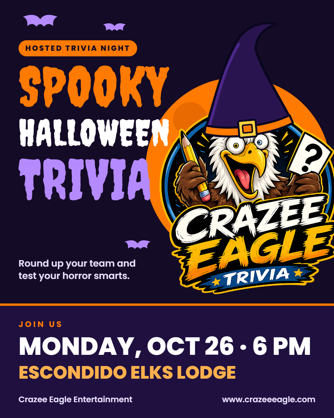Volante de Trivia espeluznante de Halloween