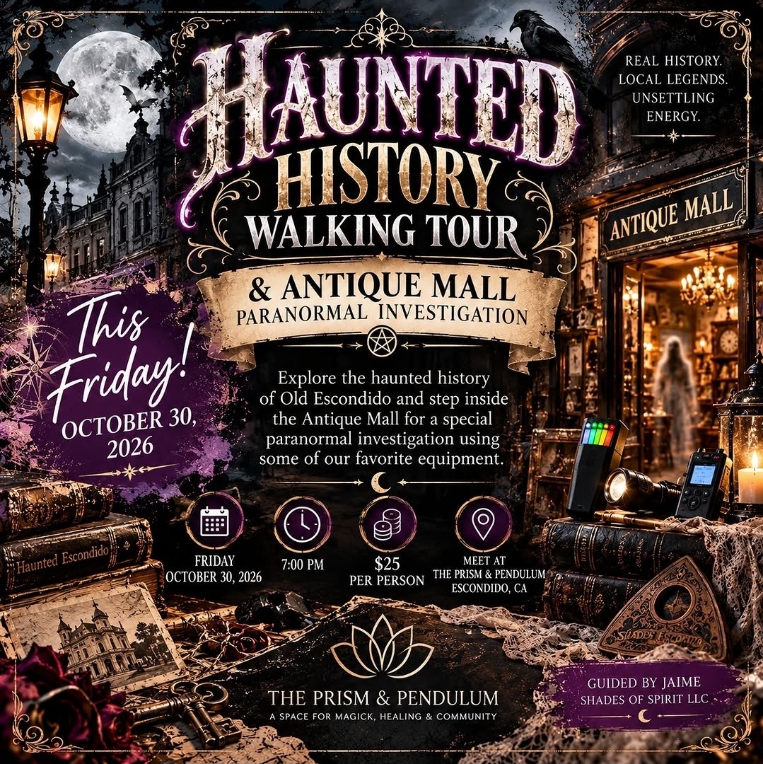 Flyer for Haunted History Walking Tour & Antique Mall Paranormal Investigation
