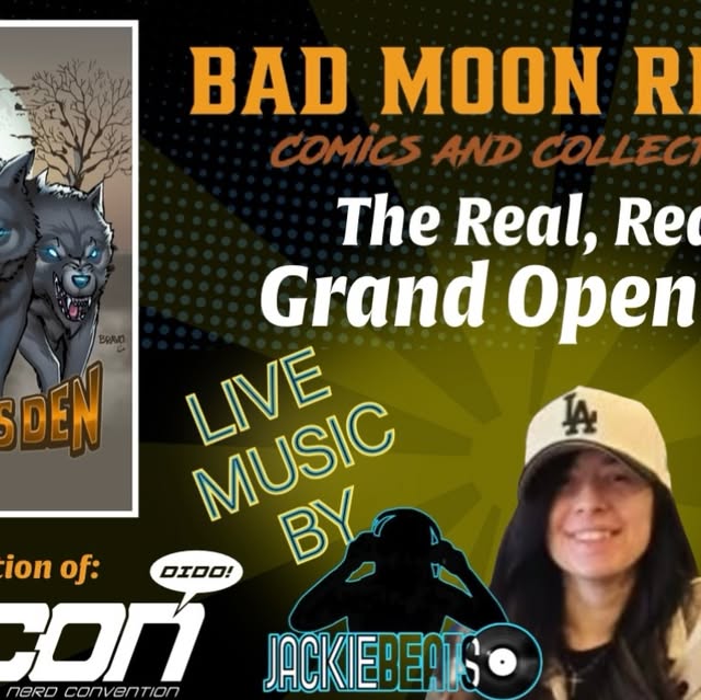 Volante de Gran inauguración de Bad Moon Rising & The Wolves Den con el lanzamiento de ES-Con 2026