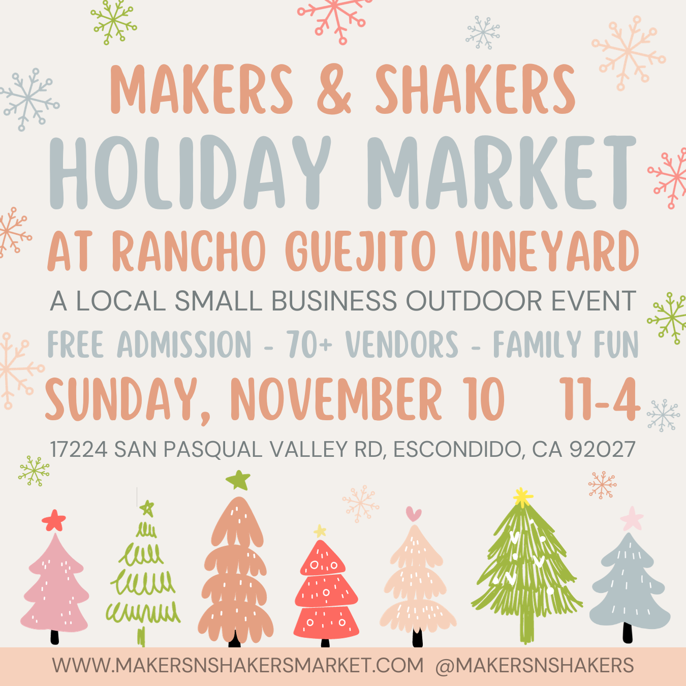 Makers & Shakers Holiday Market – Rancho Guejito Vineyard