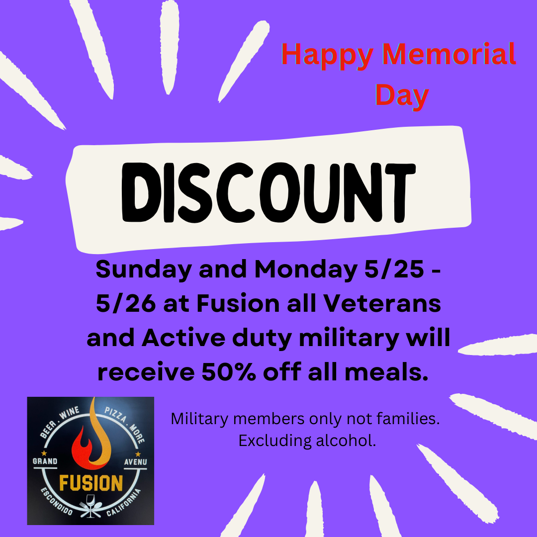 Memorial Day Discount 50% off – Fusion