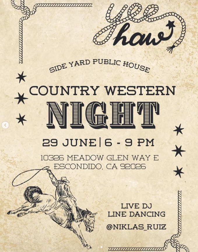 Country Western Night – Side Yard Public House