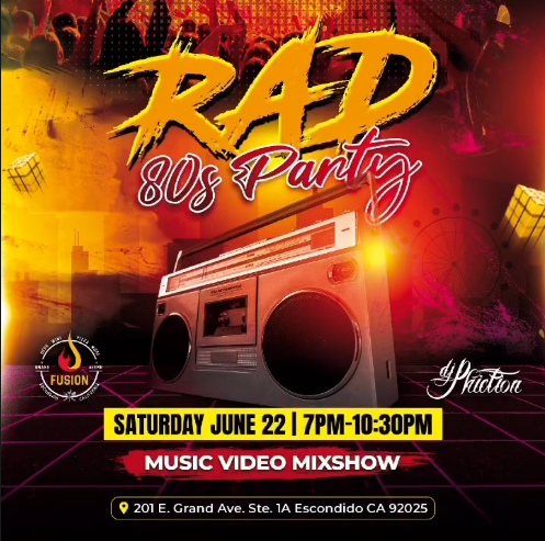 Rad 80’s Party with DJ Phiction – Fusion