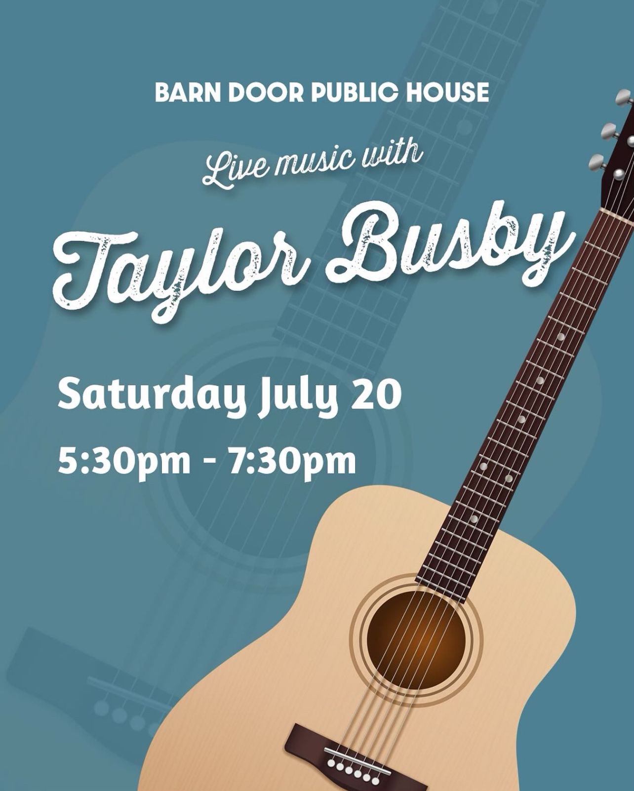 Live Music Taylor Busby – Barn Door Public House