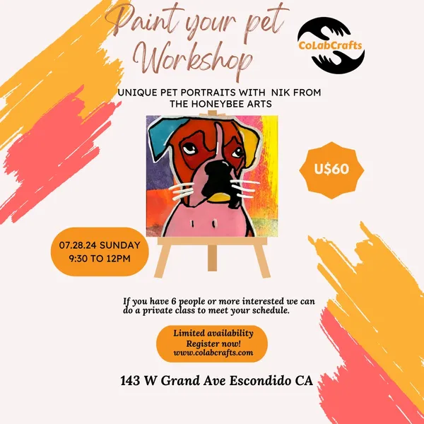 Paint your Pet Workshop with Nik from The HoneyBee Arts – CoLabCrafts