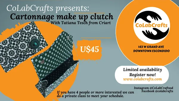 Cartonnage Make Up Clutch with Tatiana Tesch from Criart – CoLabCrafts